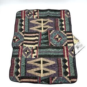 2 Vintage SPRINGS Standard Pillow Shams Usham Sandstone Geometric USA Made Retro